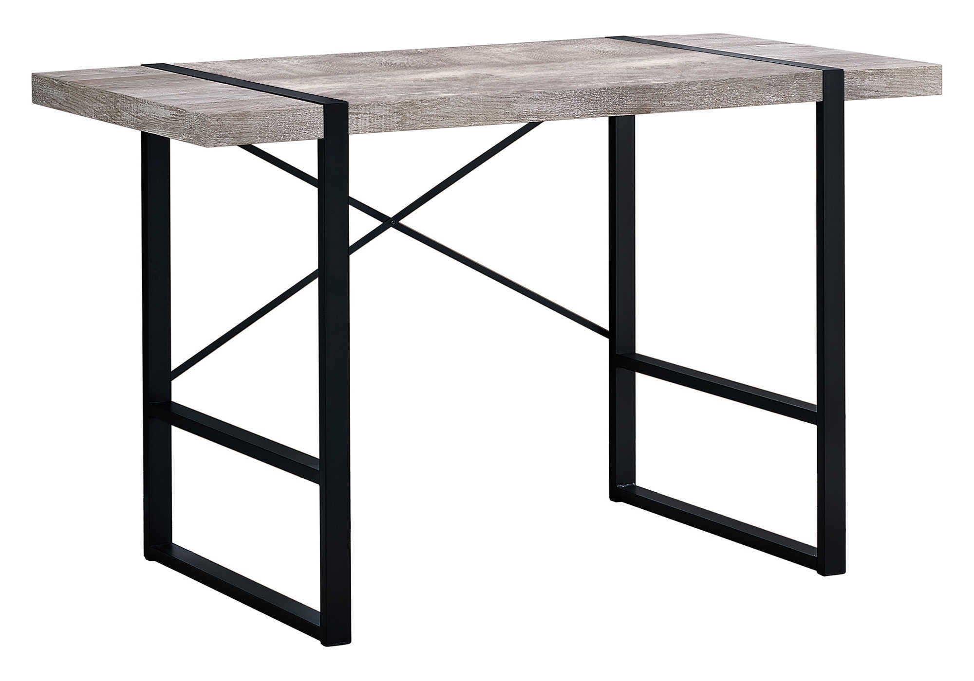 49" Taupe and Black Computer Desk