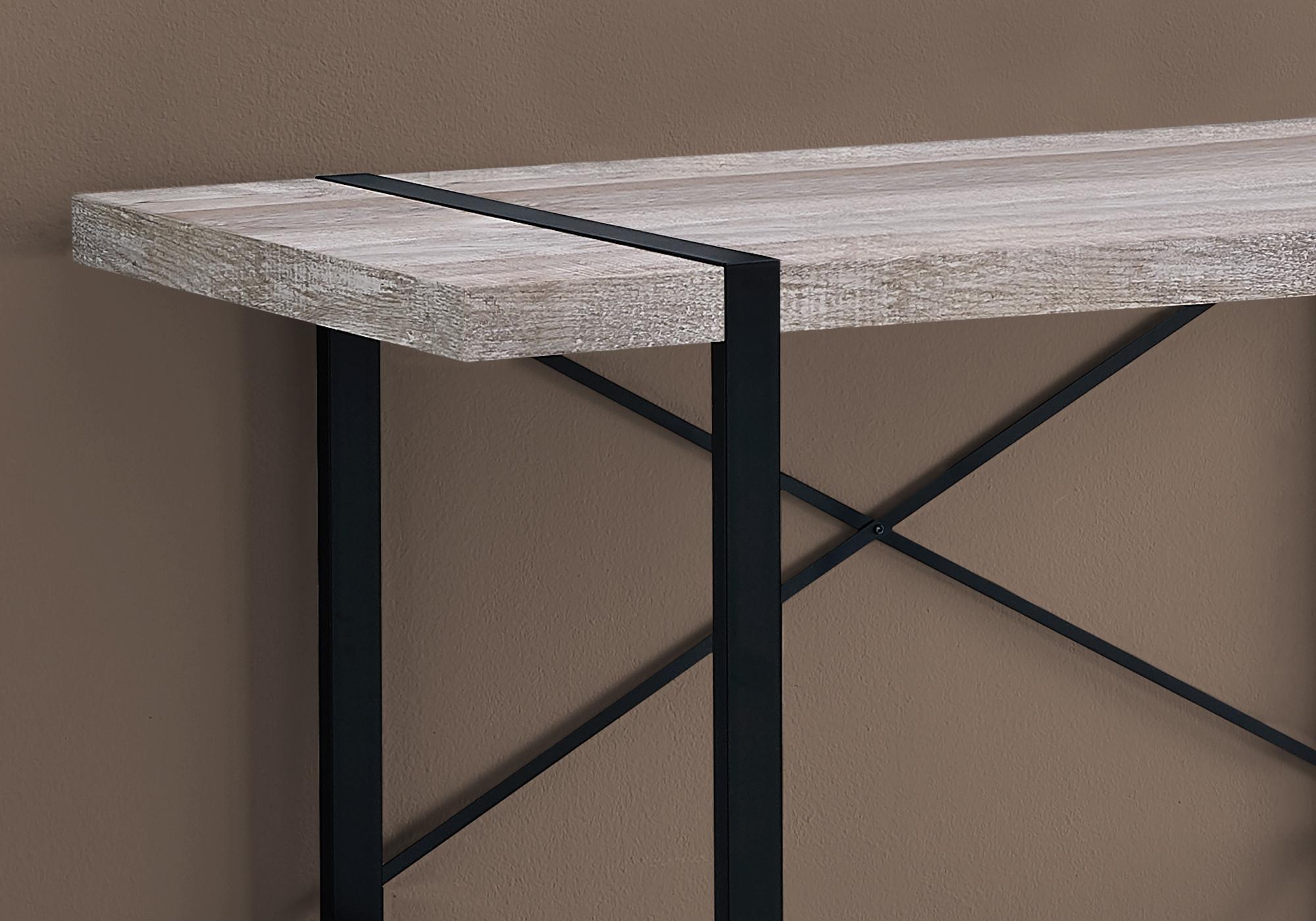 49" Taupe and Black Computer Desk