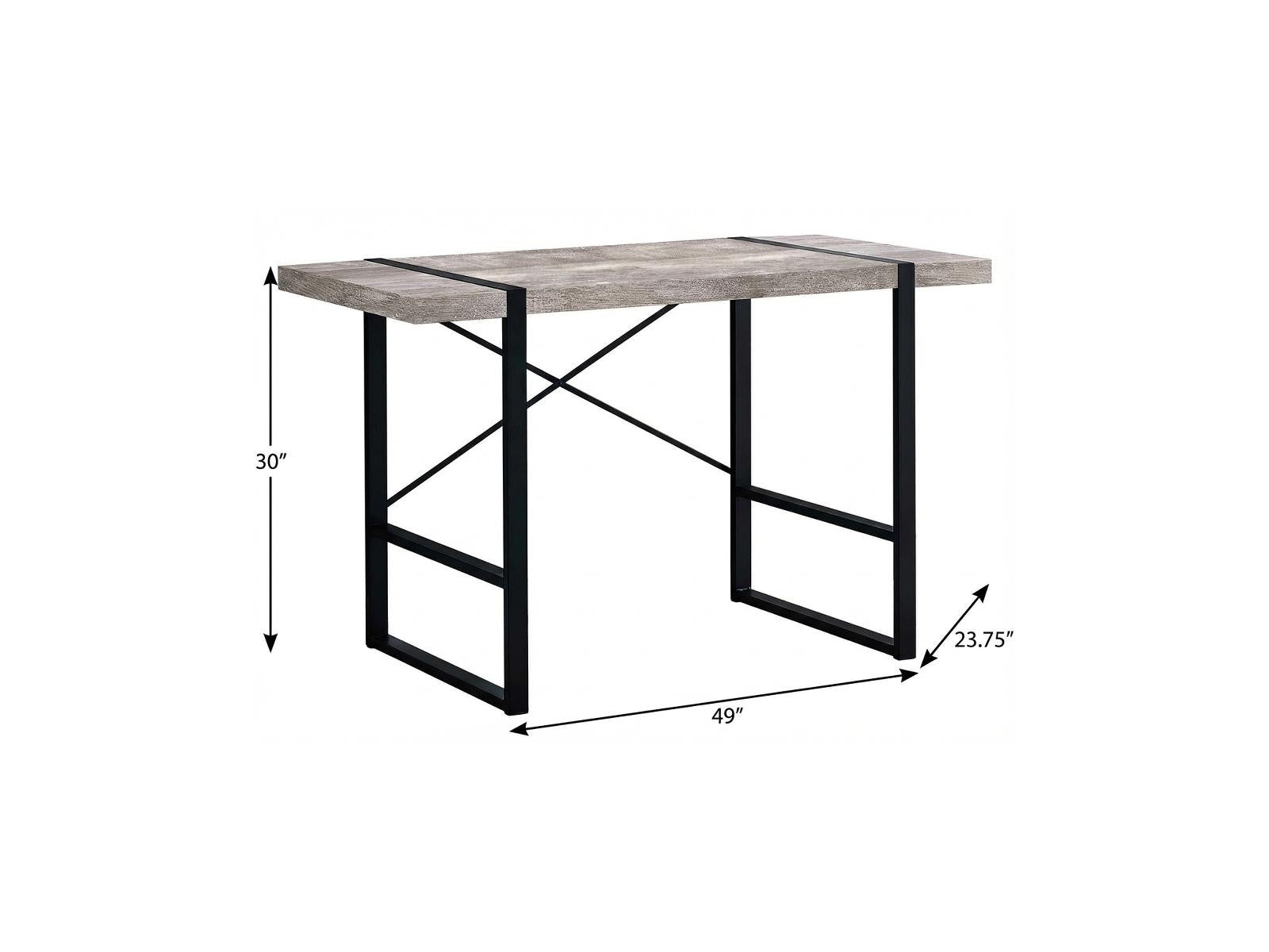 49" Taupe and Black Computer Desk