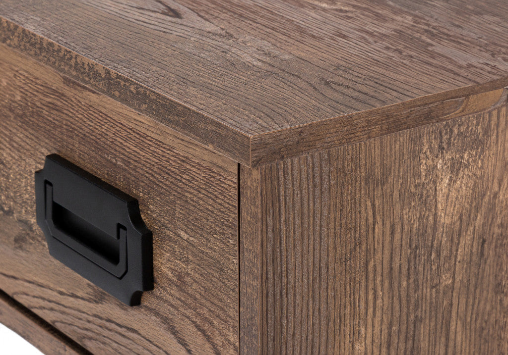 47" Brown and Black Computer Desk With Two Drawers