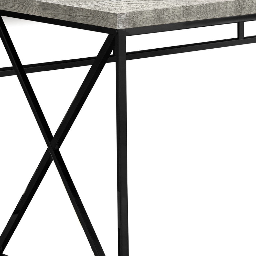 47" Gray and Black Computer Desk