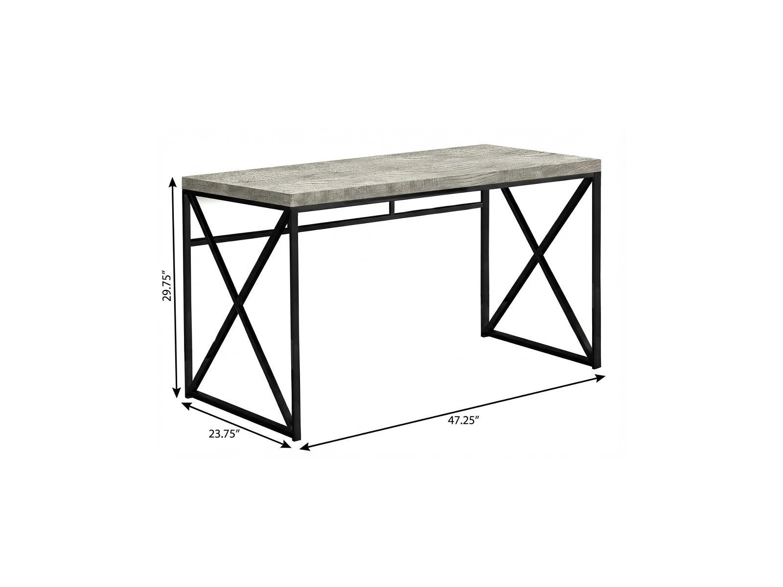 47" Gray and Black Computer Desk