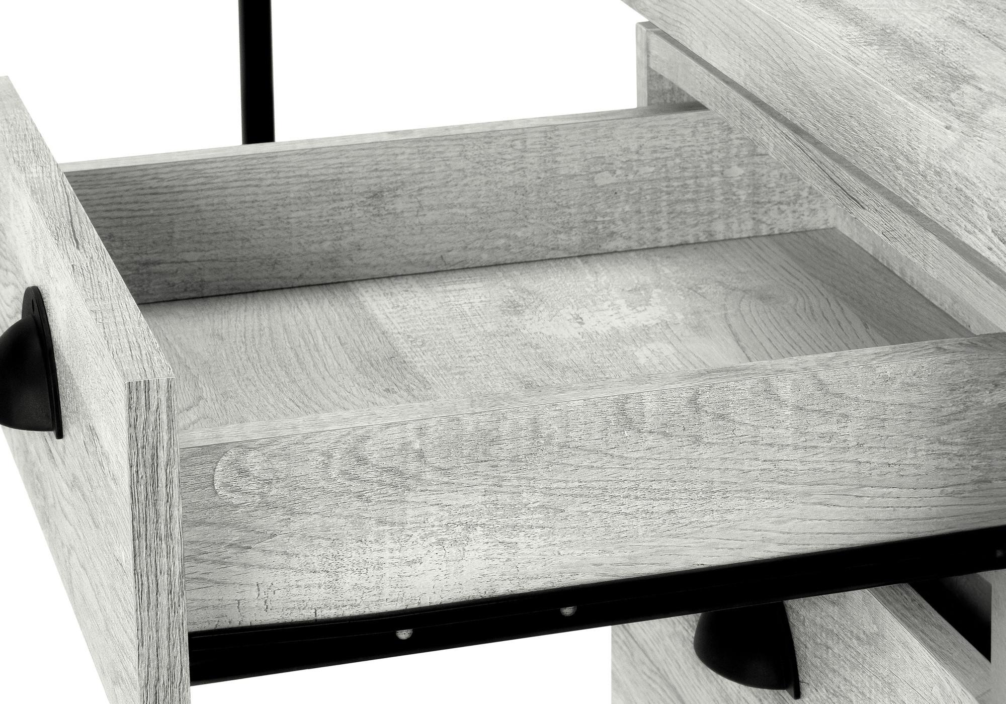 55" Gray and Black Computer Desk With Three Drawers