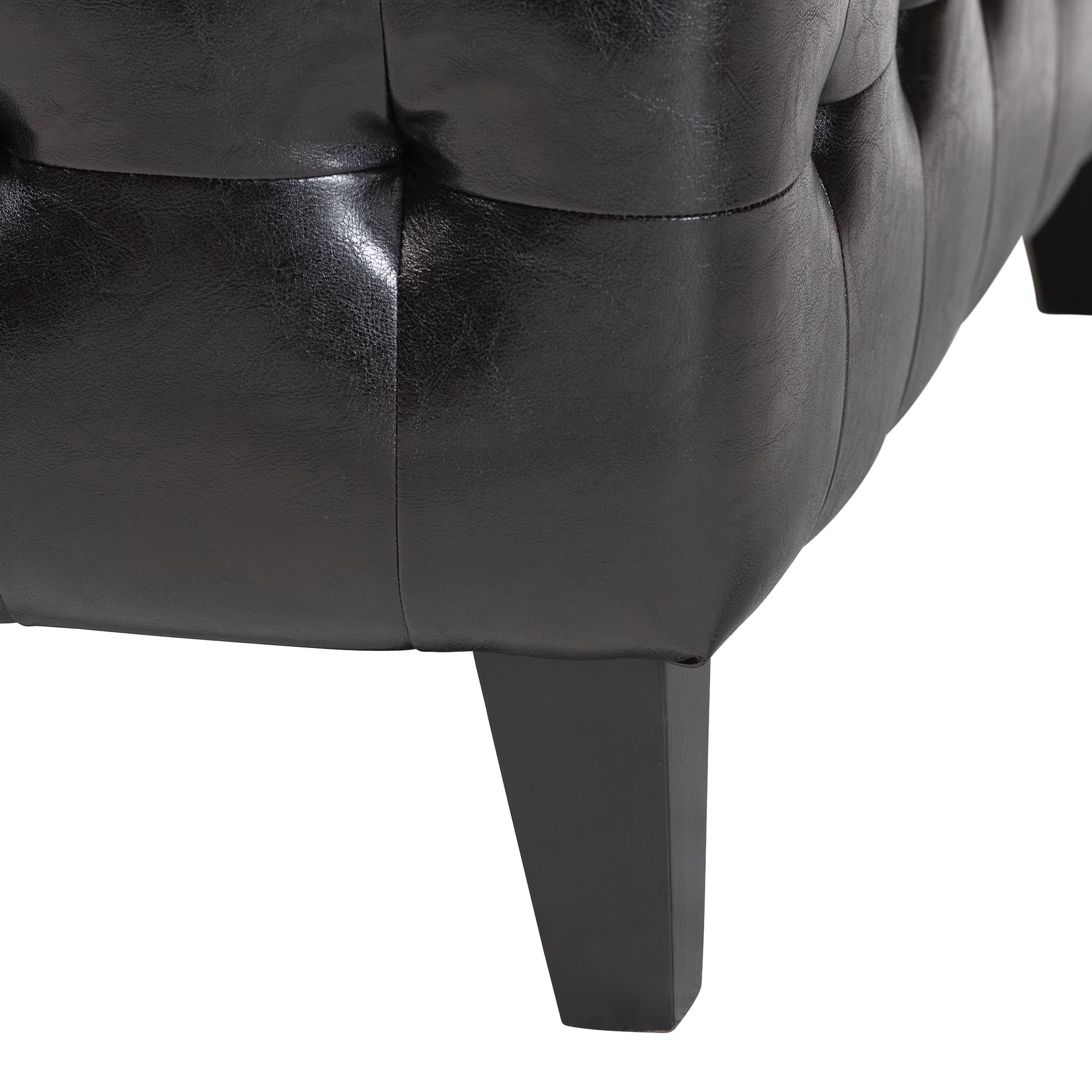 Baxton Studio Pemberly Dark Brown Bonded Leather Square Ottoman