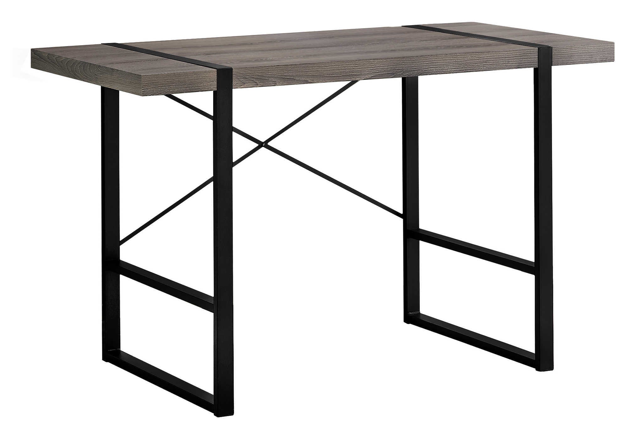 49" Taupe and Black Computer Desk