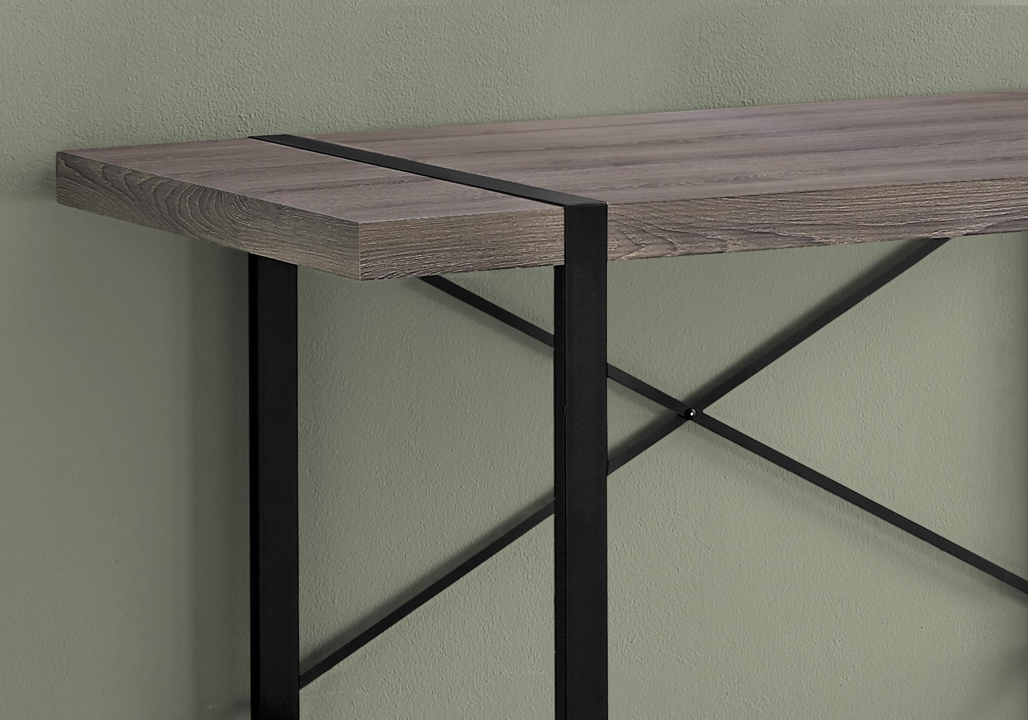 49" Taupe and Black Computer Desk