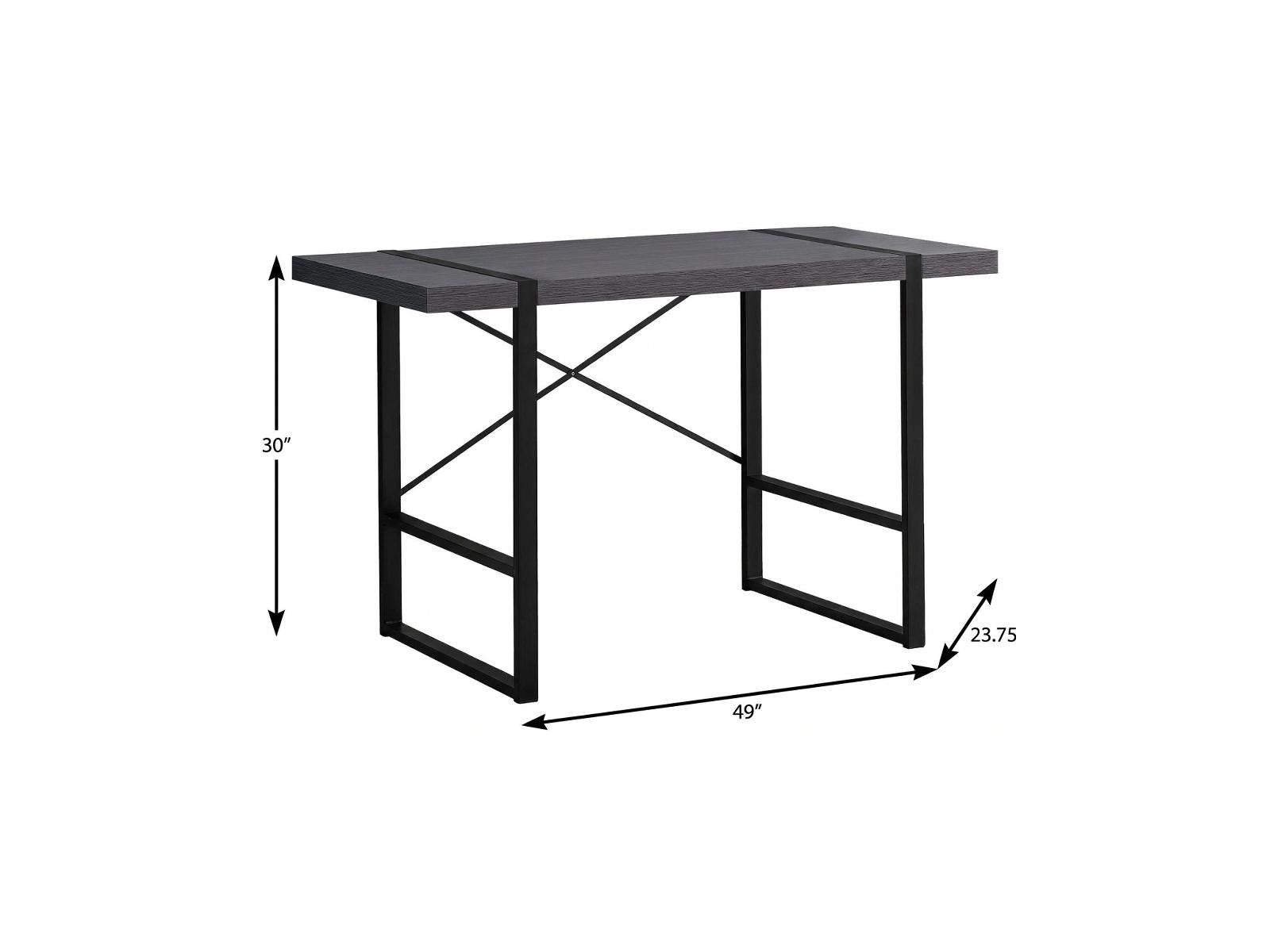 49" Gray and Black Computer Desk