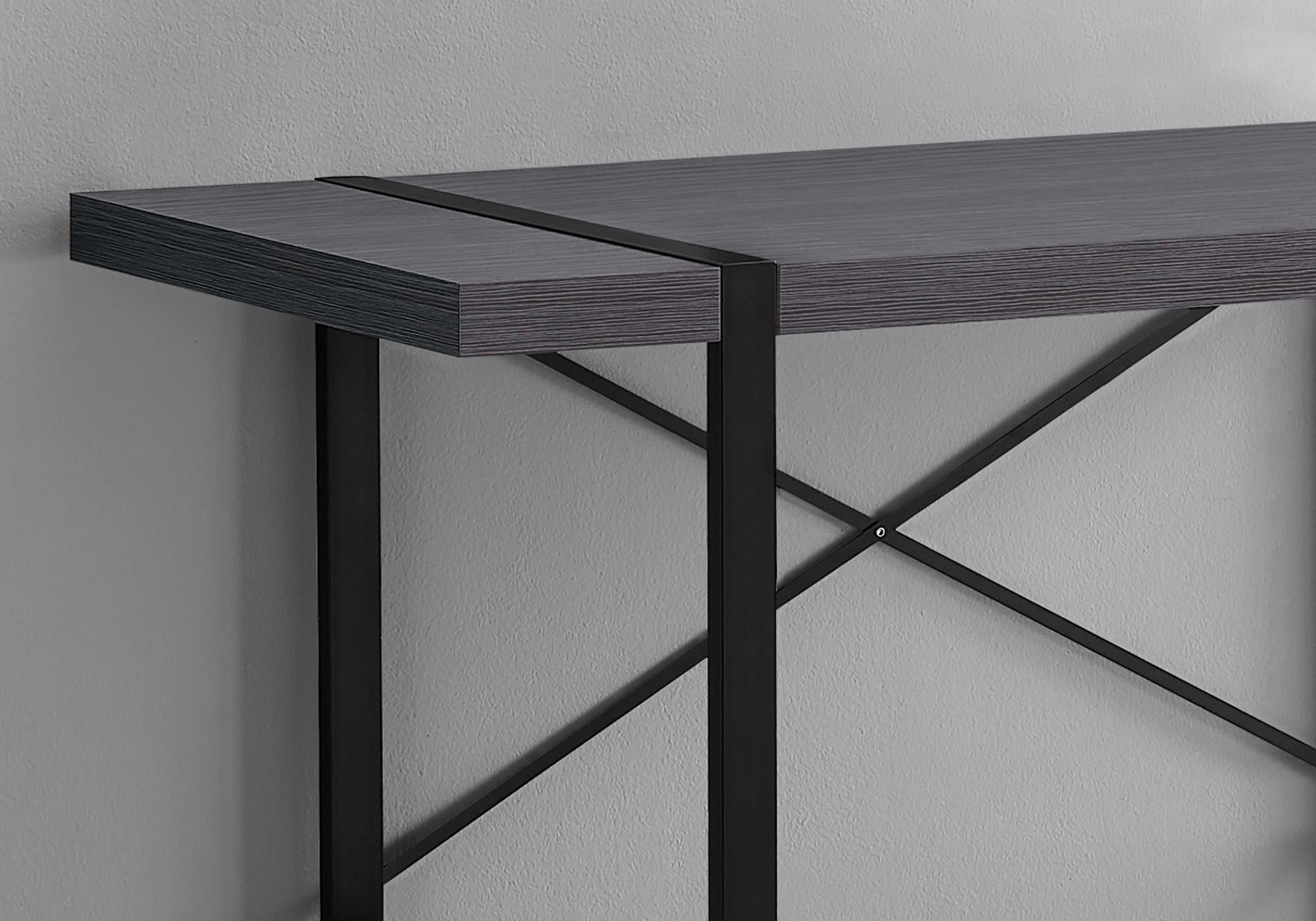 49" Gray and Black Computer Desk