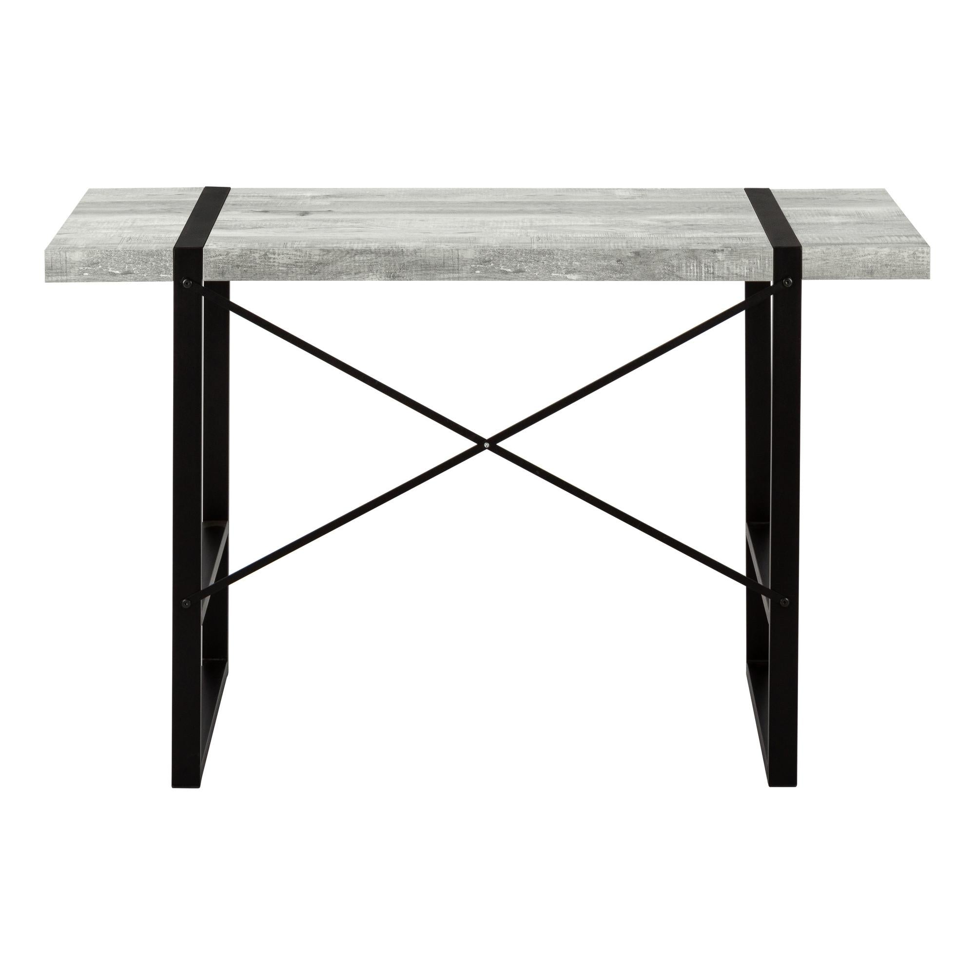 49" Gray and Black Computer Desk