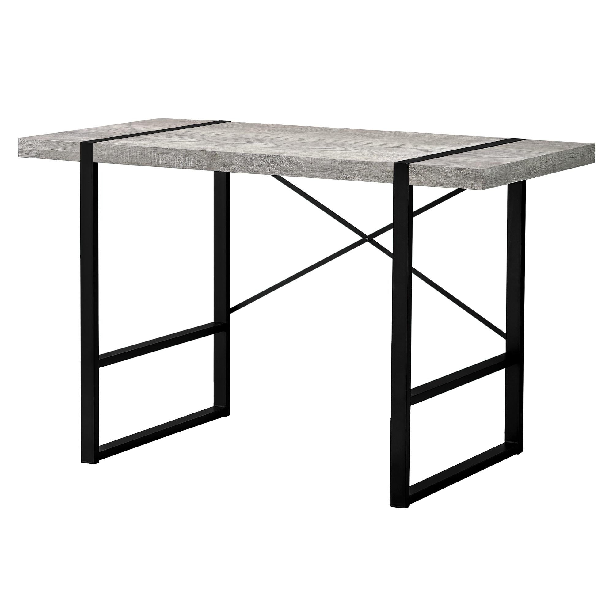 49" Gray and Black Computer Desk