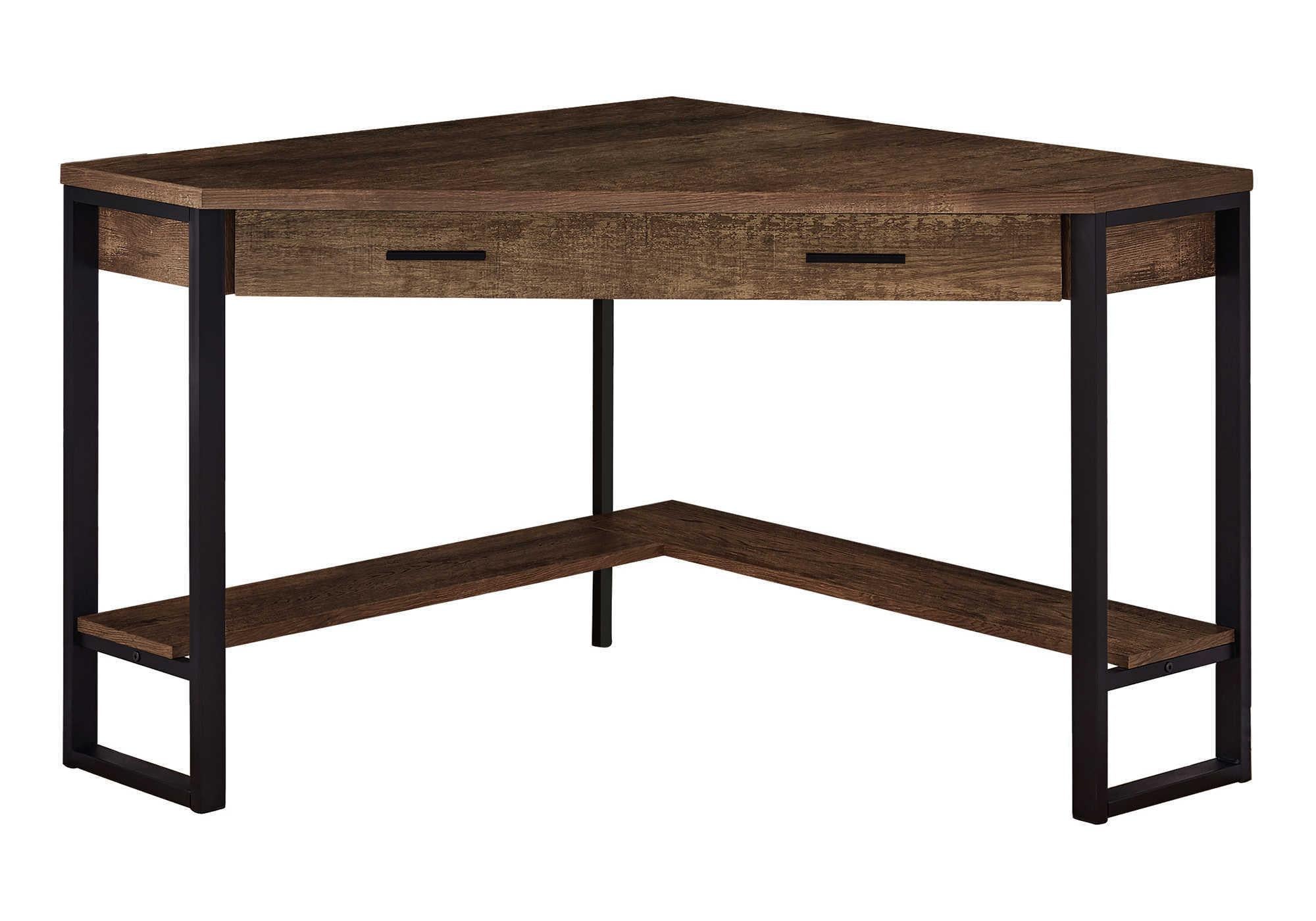 42" Brown and Black Corner Computer Desk
