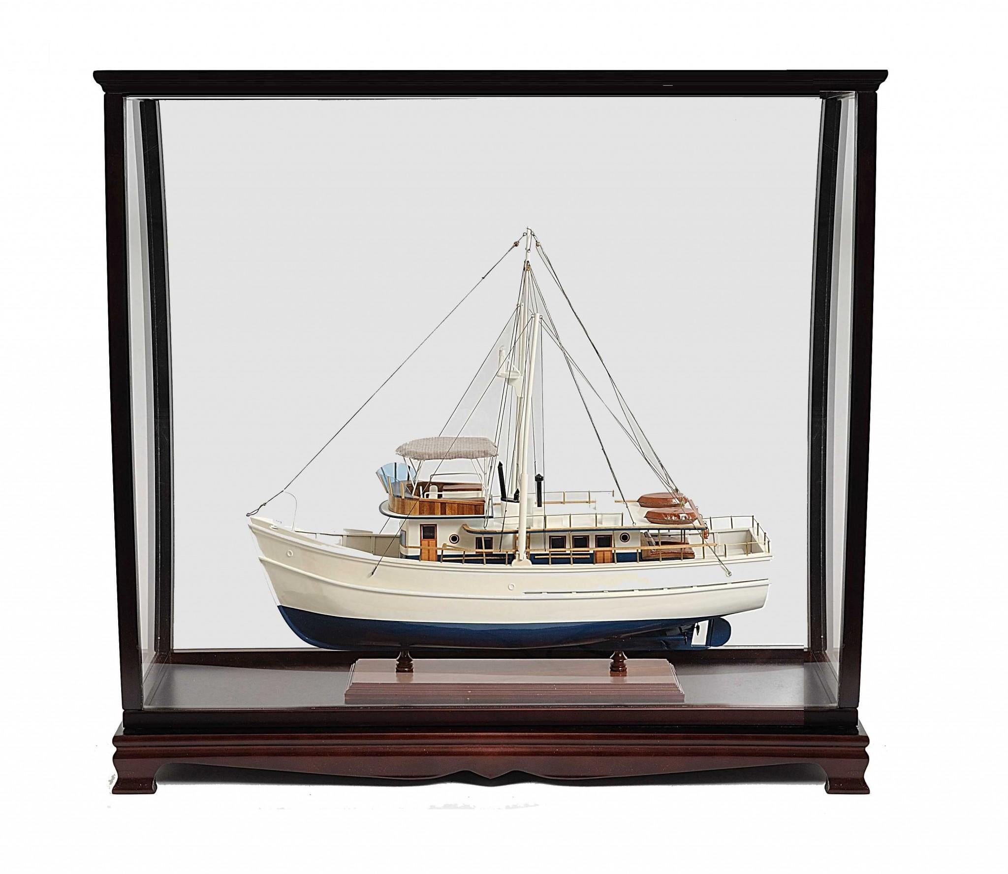 40" Dark Brown Wood and Solid Wood Square Display Cabinet