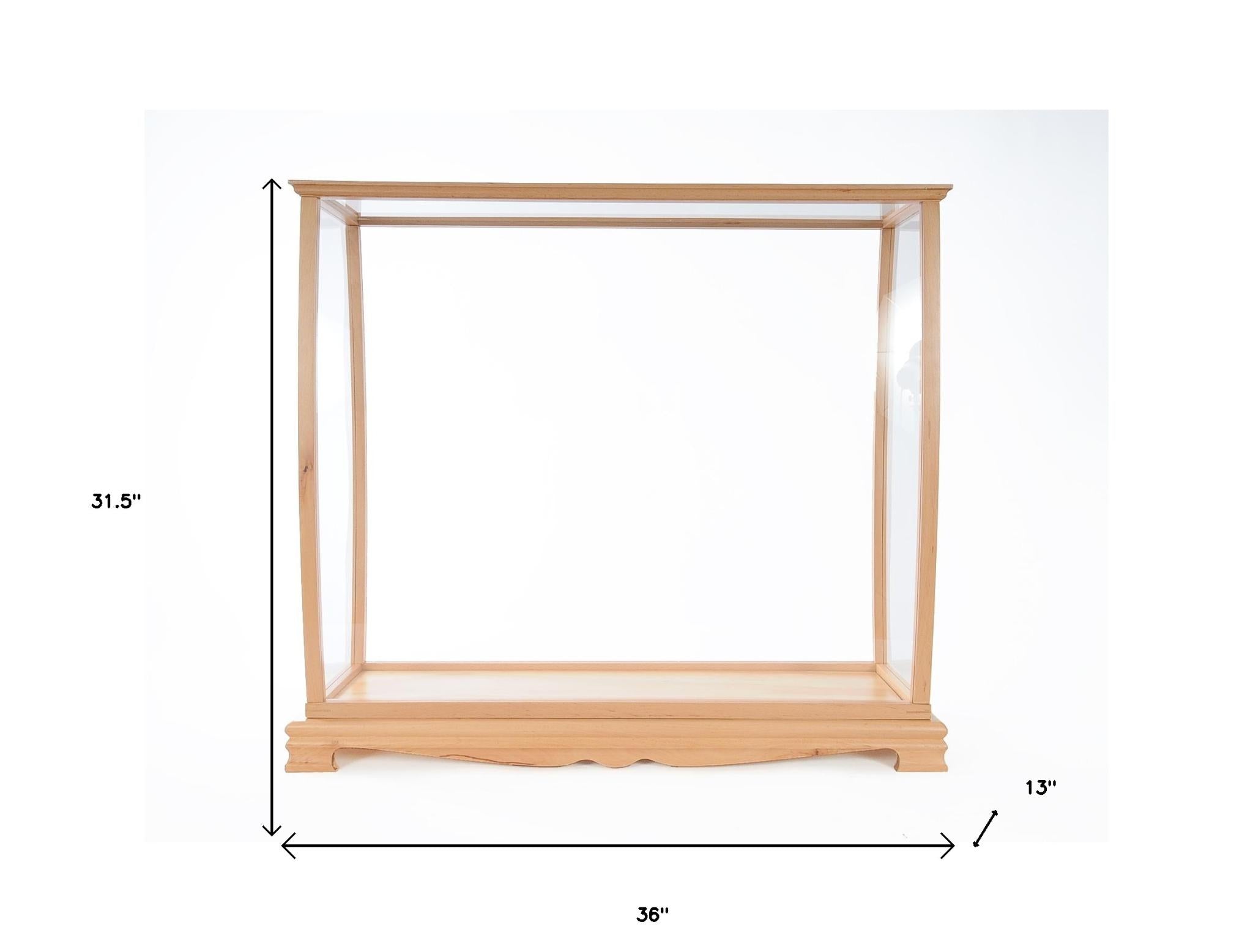 13" Brown Wood Square Display Cabinet