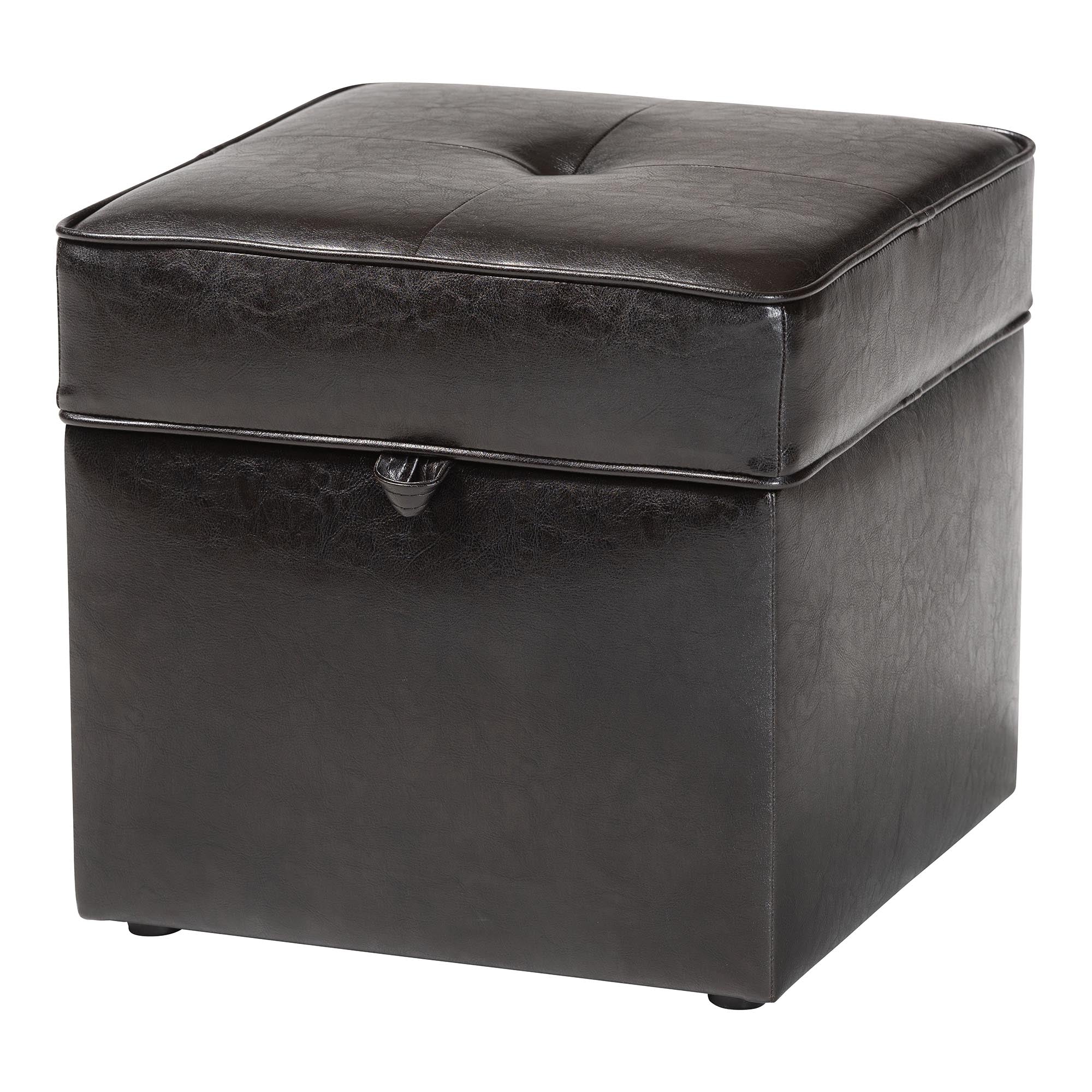 Baxton Studio Sydney Brown Modern Ottoman - Storage Ottoman