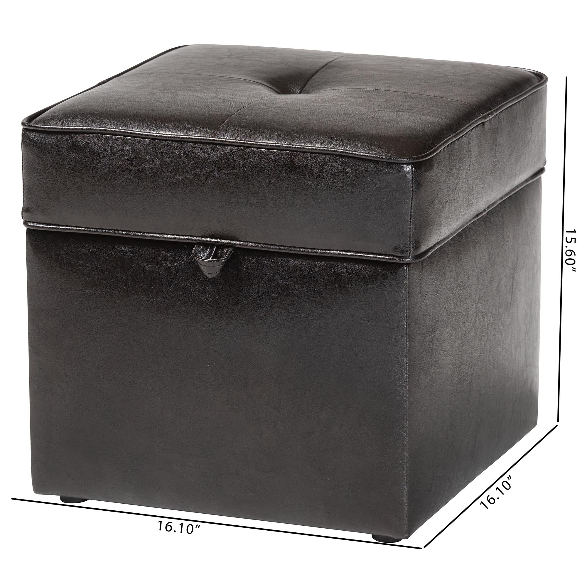 Baxton Studio Sydney Brown Modern Ottoman - Storage Ottoman