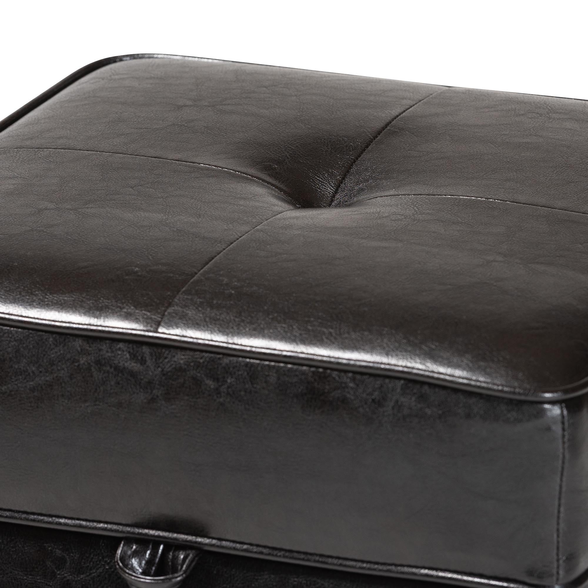 Baxton Studio Sydney Brown Modern Ottoman - Storage Ottoman
