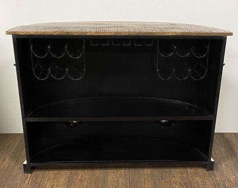 60" Green and White Metal and Wood Peace Van Bar Server