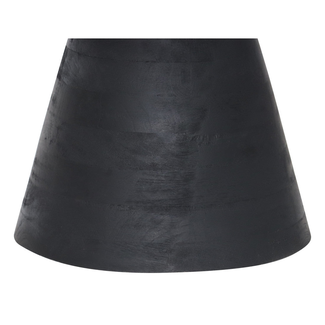 18" Black Solid Wood Round Pedestal End Table