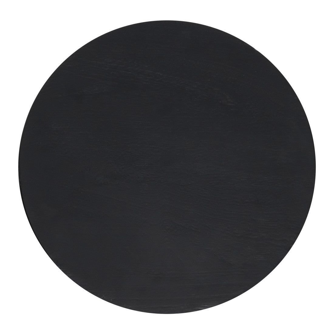 18" Black Solid Wood Round Pedestal End Table