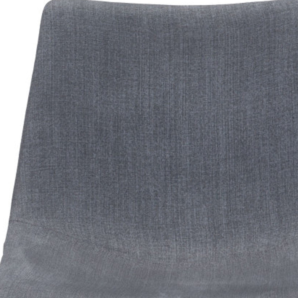 Set of Two Gray And Black Upholstered Fabric Dining Side Chairs
