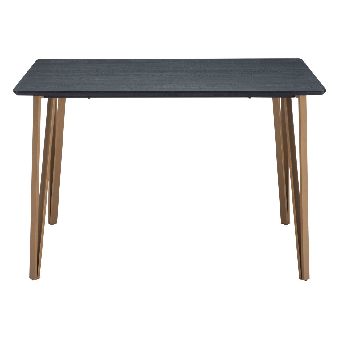 55" Black And Gold Wood And Steel Counter Height Dining Table