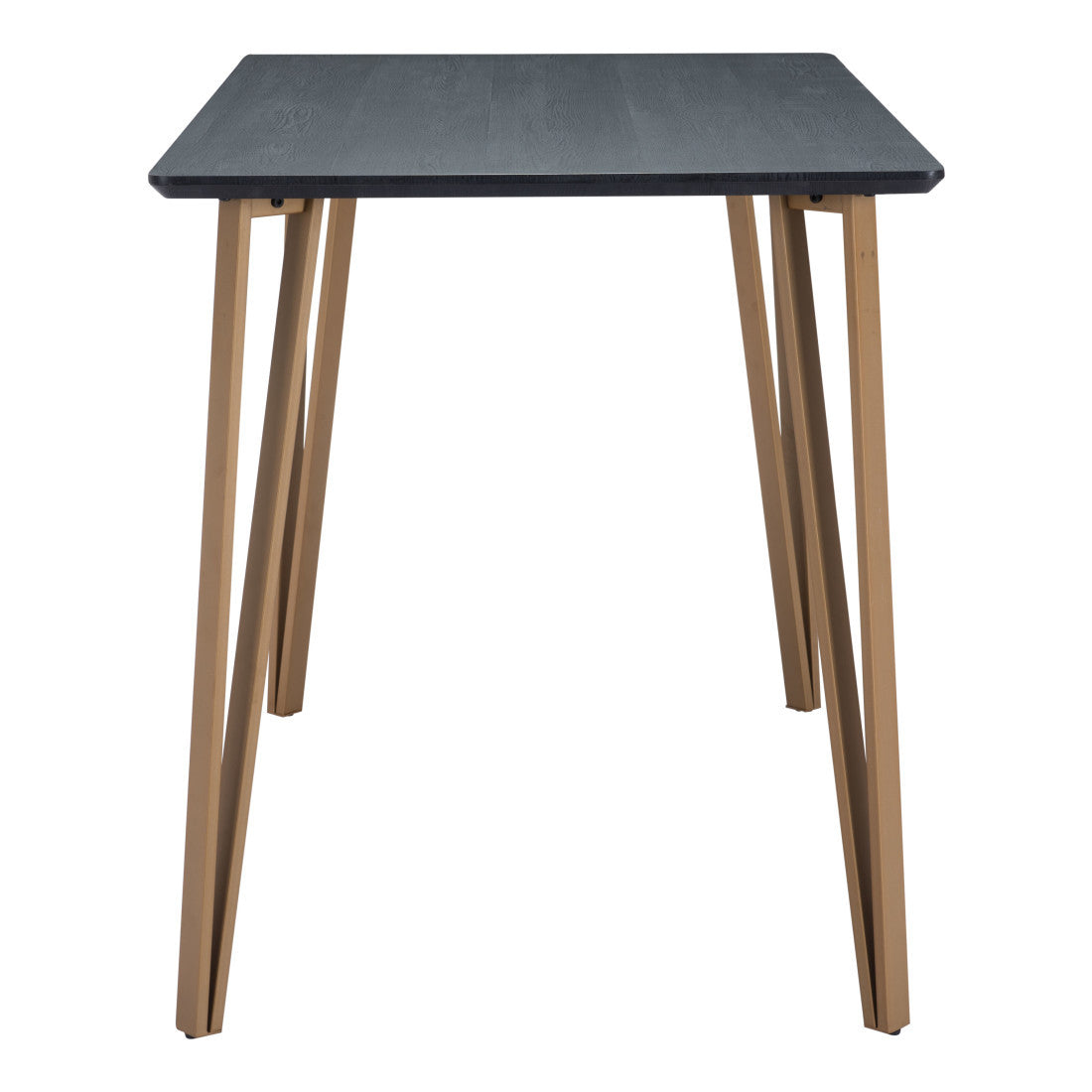 55" Black And Gold Wood And Steel Counter Height Dining Table