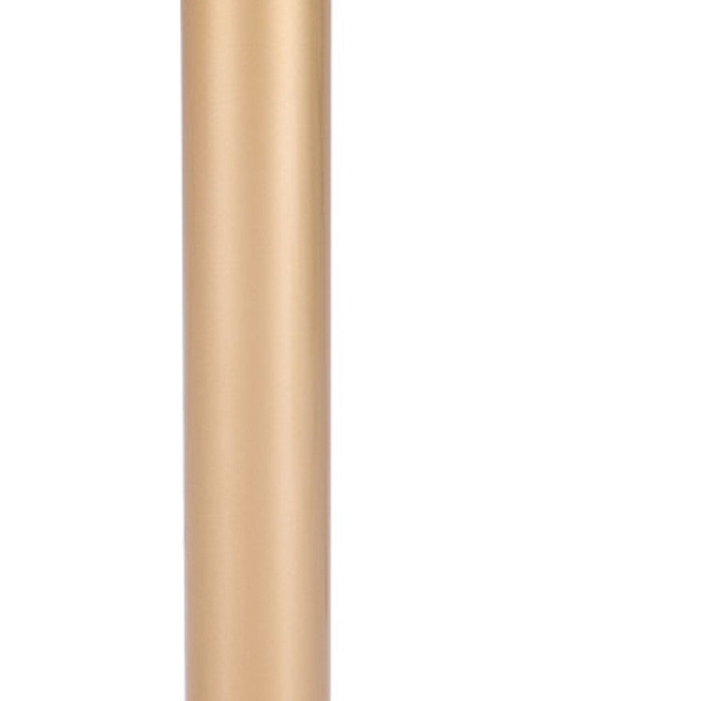 30" White and Gold Wood and Steel Pedestal End Table