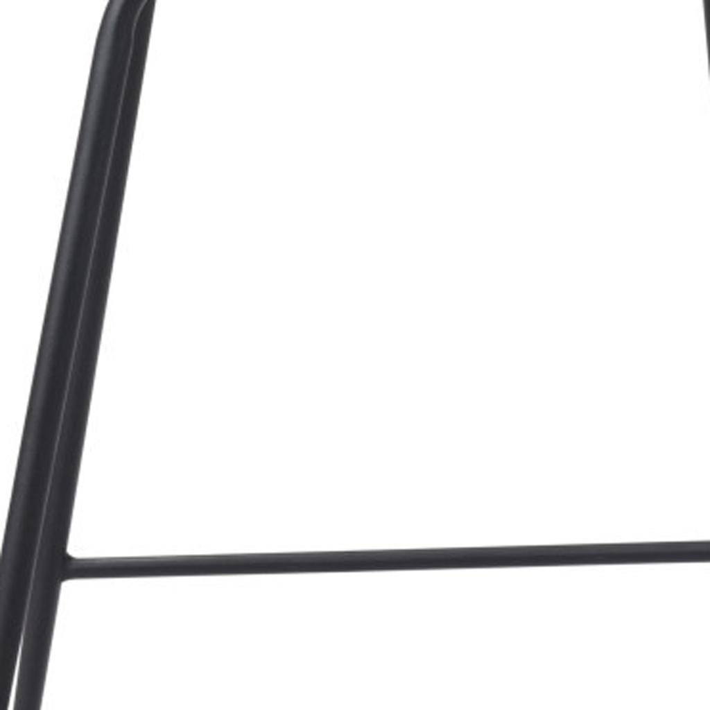 26" White And Black Steel Low Back Counter Height Bar Chair