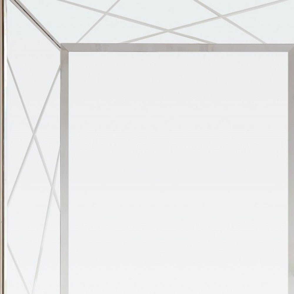 48" Champagne And Silver Mirrored Solid Wood And Glass Console Table With Two Drawers