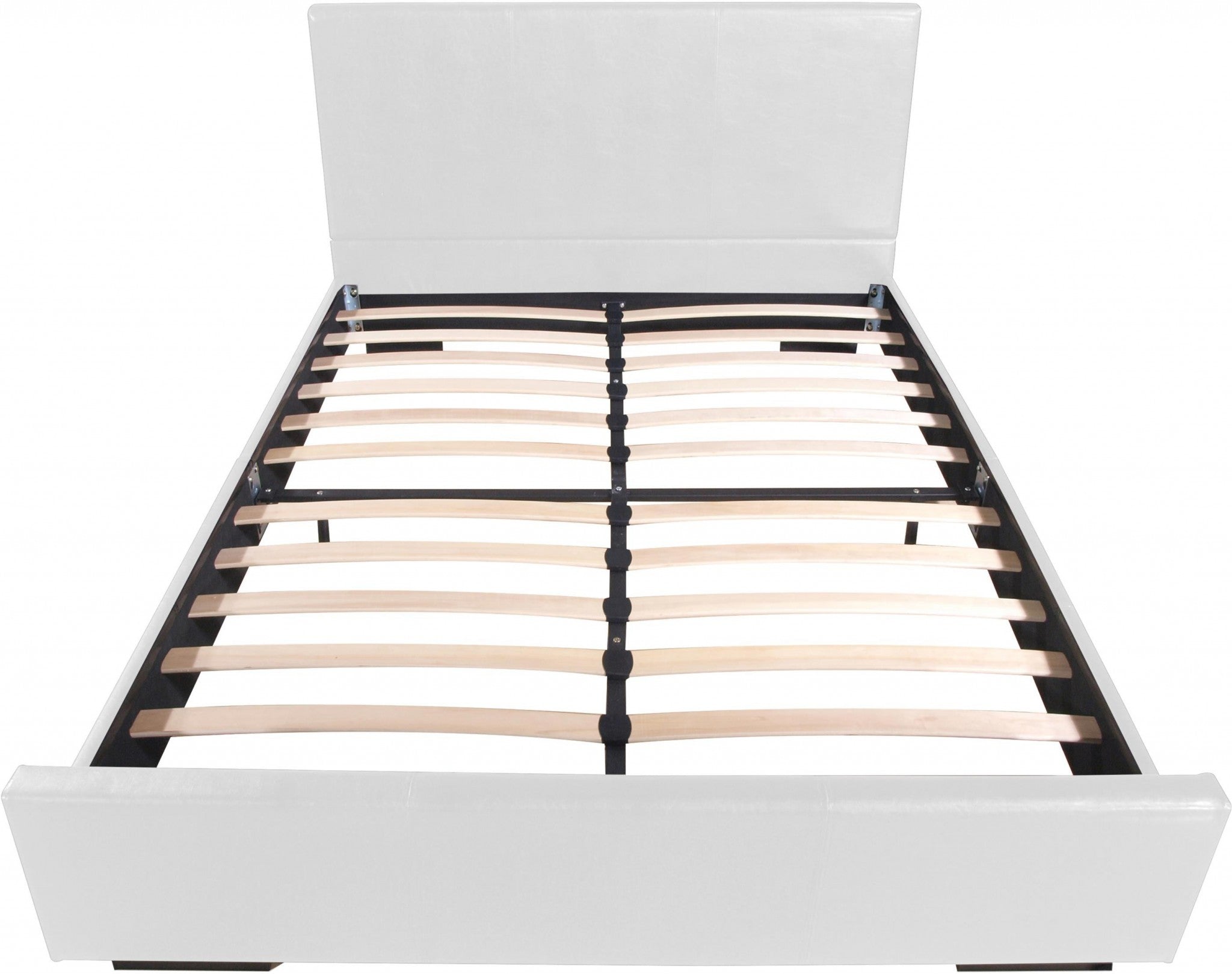 White Faux Leather Queen Bed Frame