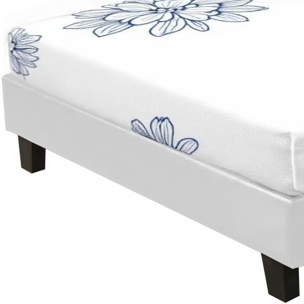 White Faux Leather King Bed Frame