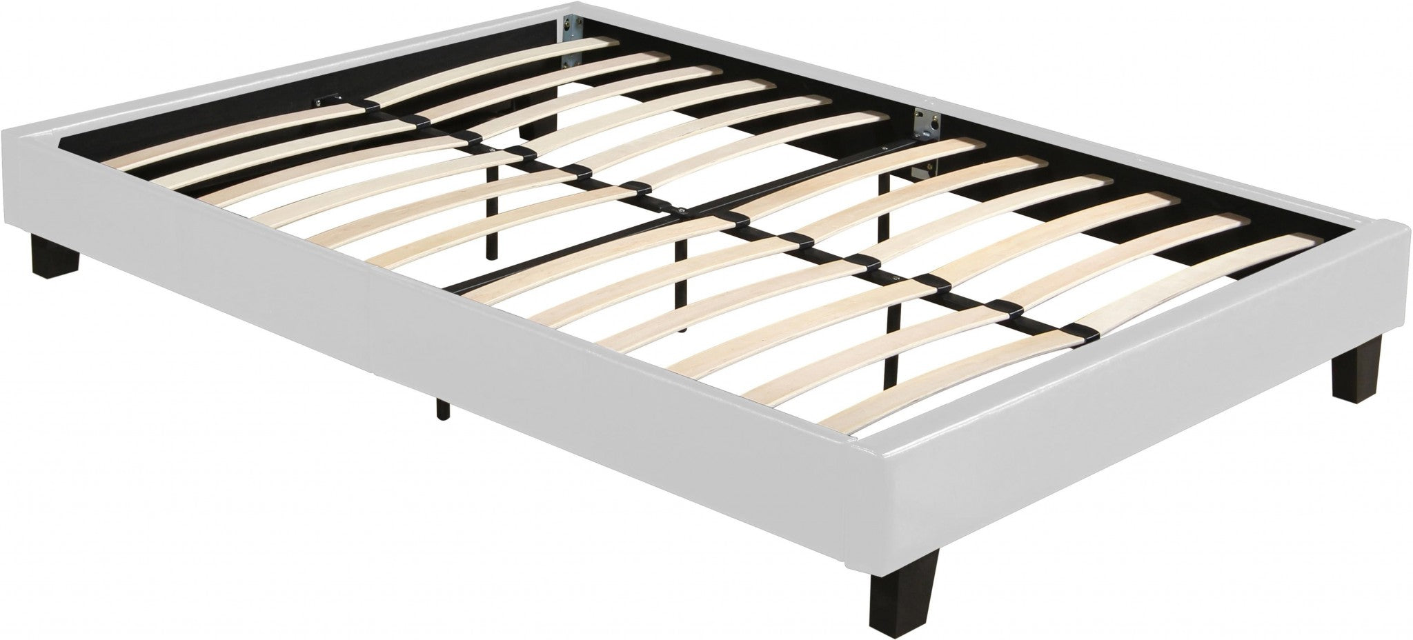 White Faux Leather King Bed Frame