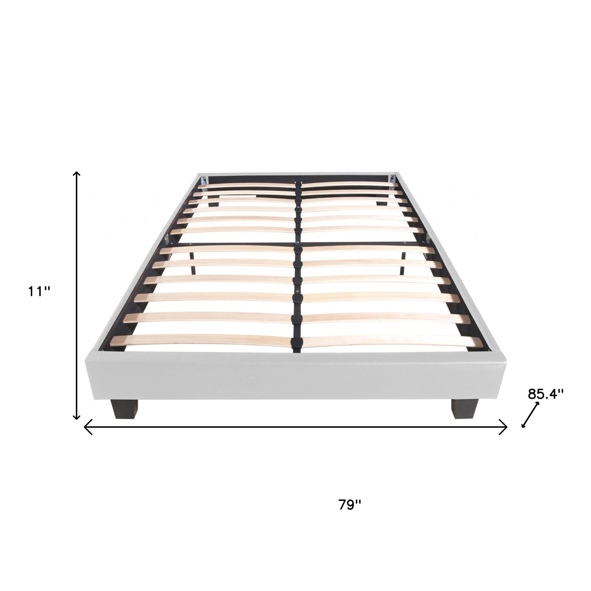 White Faux Leather King Bed Frame