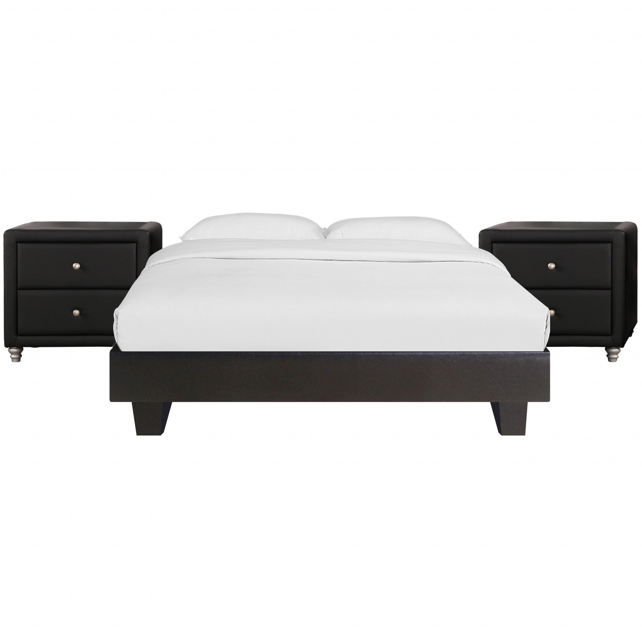 Black Wood And Linen King Bed Frame