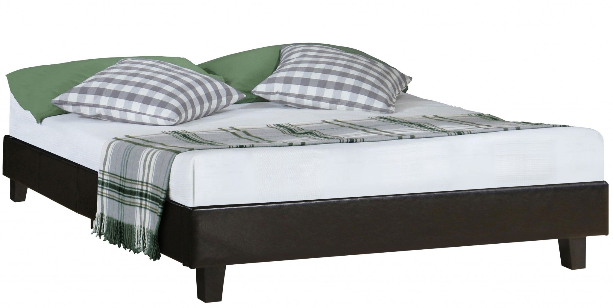 Black Wood And Linen King Bed Frame