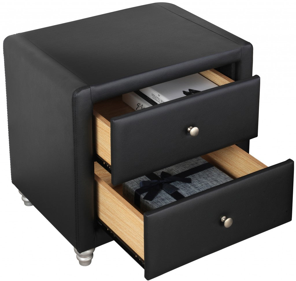 Black Wood And Linen King Bed Frame