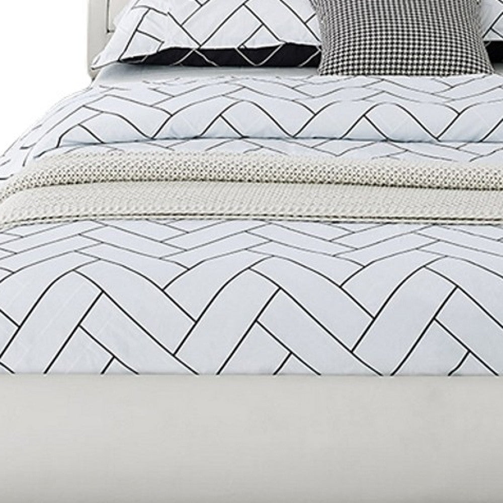 White Faux Leather Queen Bed Frame