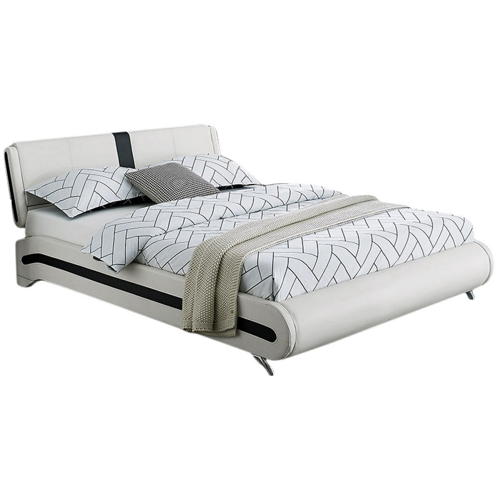 White Faux Leather King Bed Frame