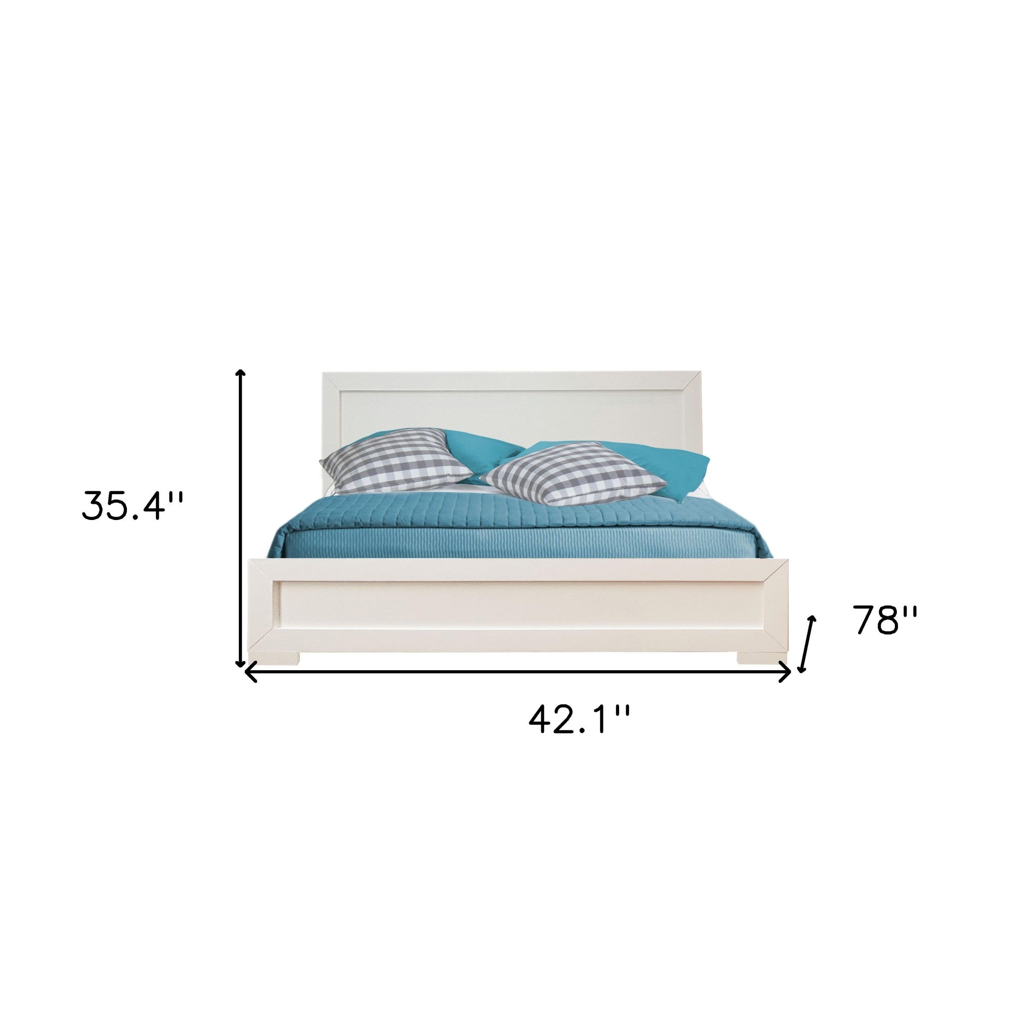 White Wood Twin Platform Bed