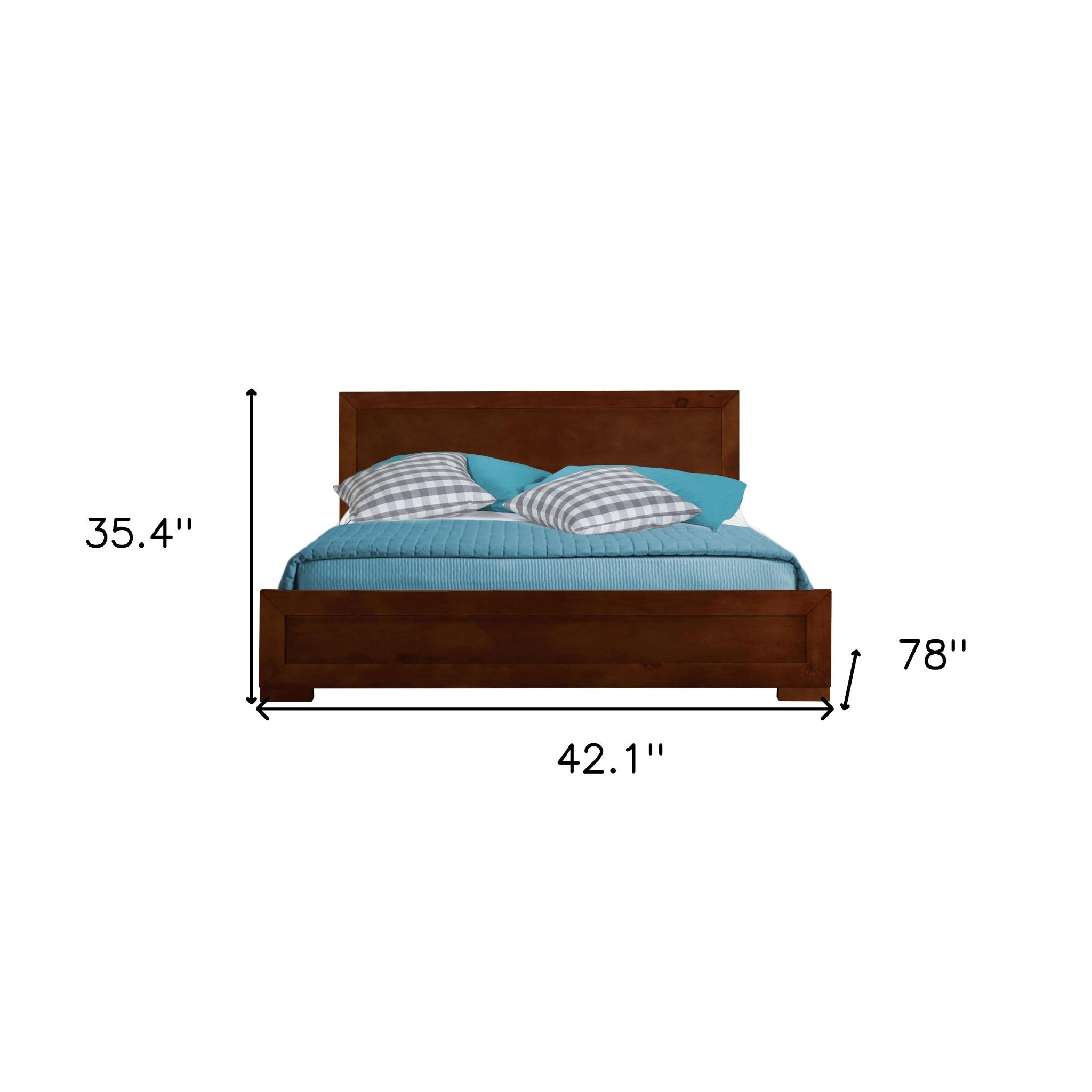 Walnut Wood Twin Platform Bed