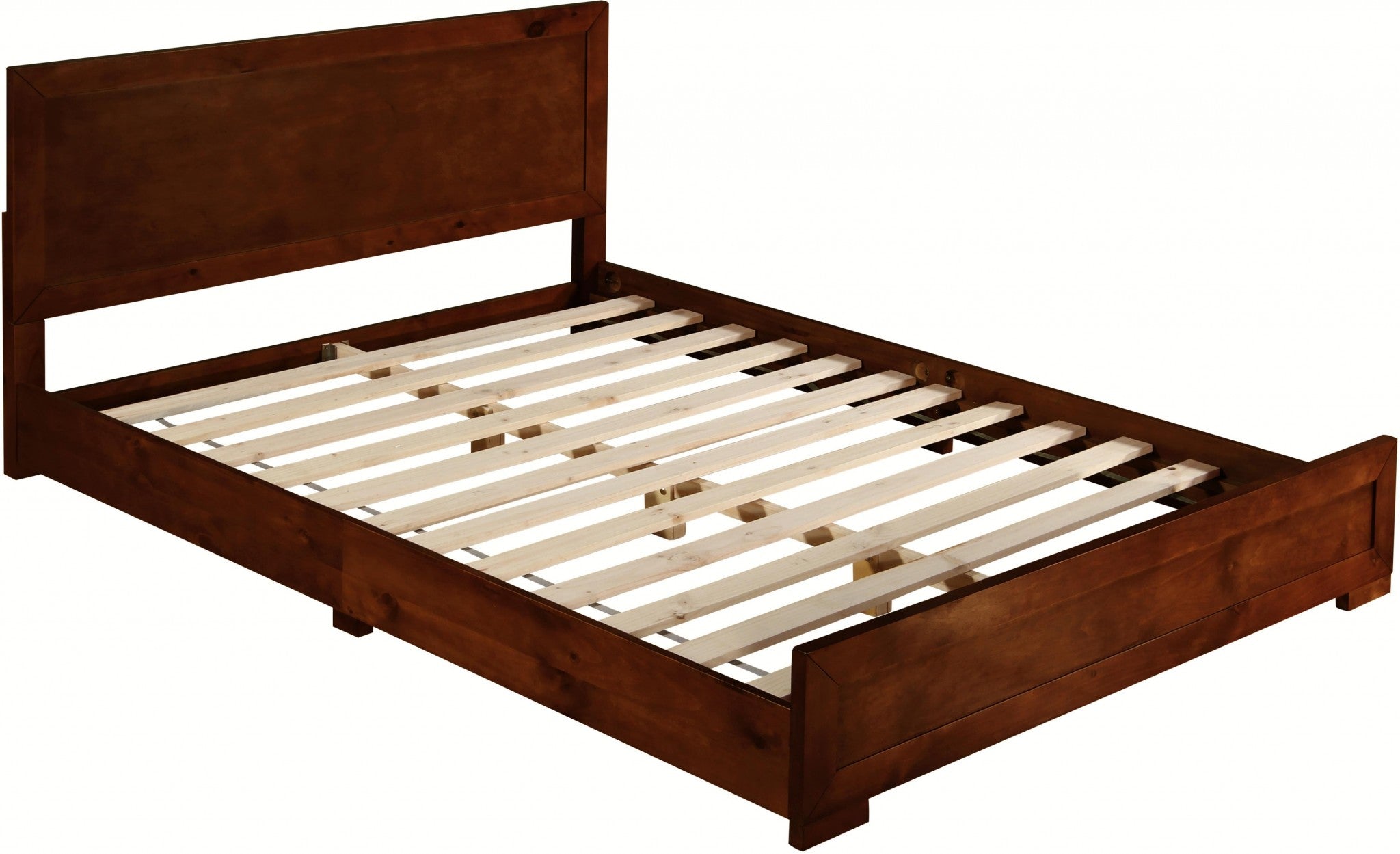 Brown Solid and Manufactured Wood Full Bed Frame