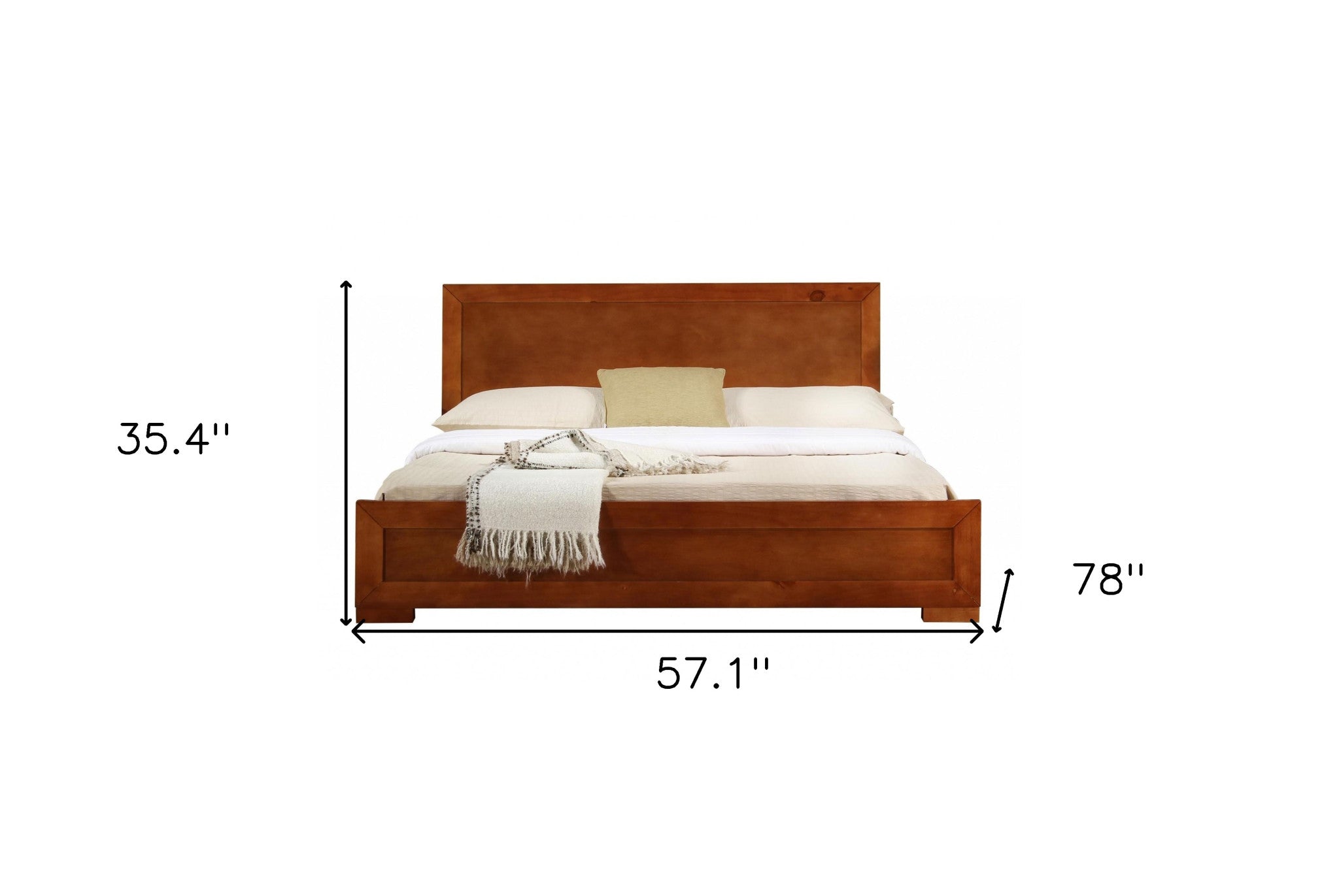 Brown Wood Full Bed Frame
