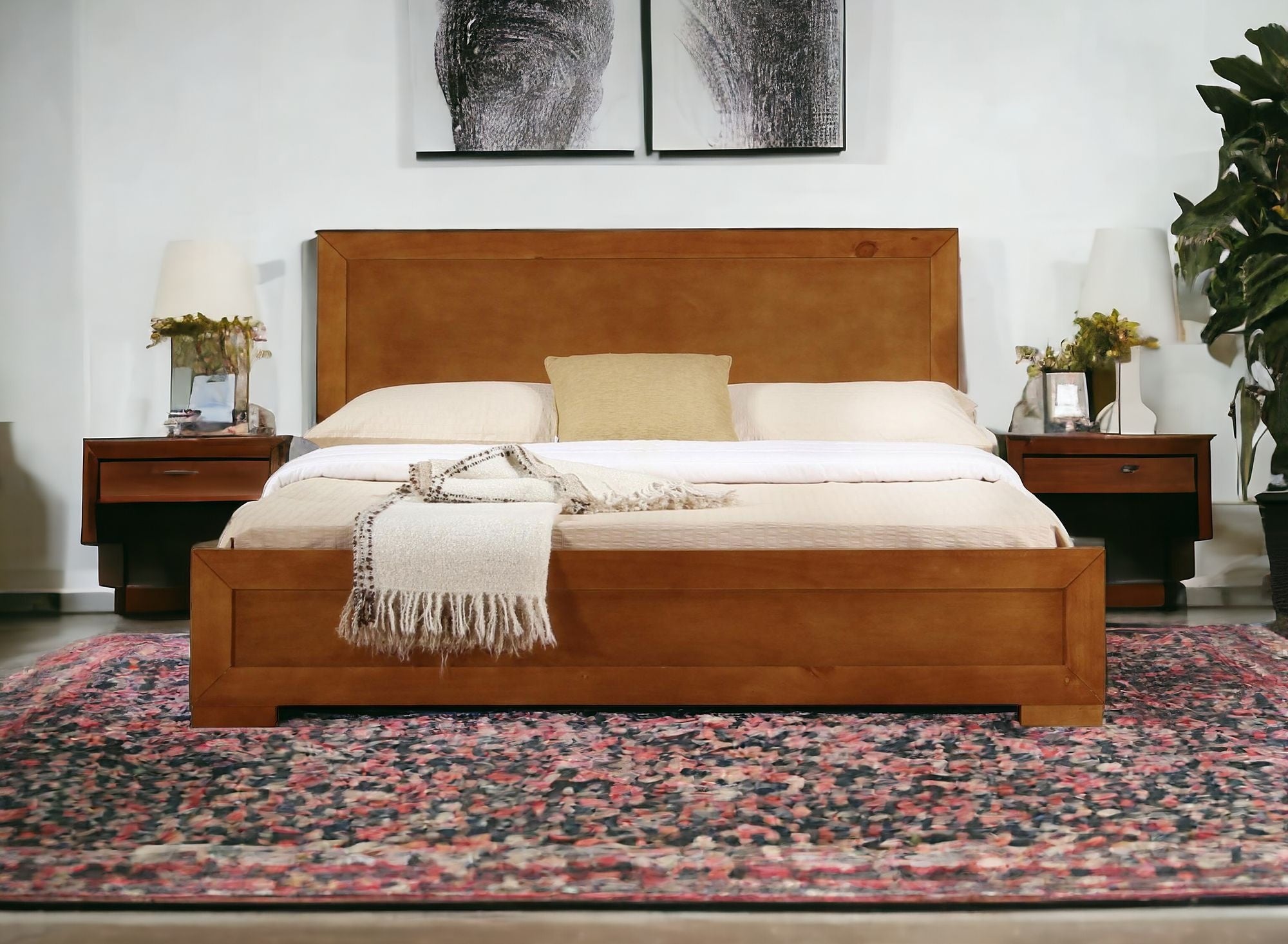 Oak Wood Full Bed Frame