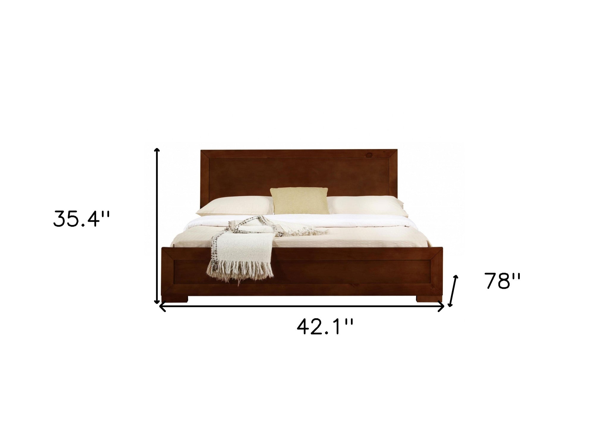 Walnut Wood Twin Platform Bed