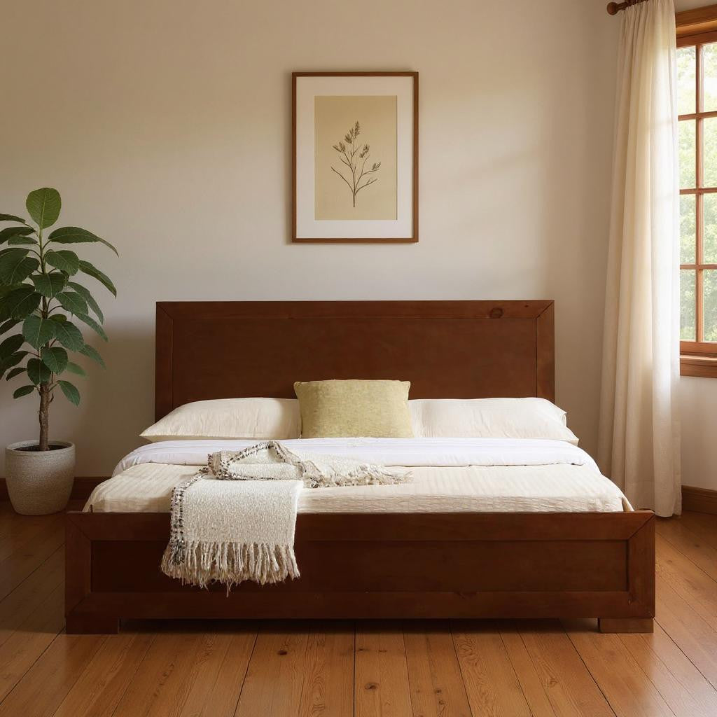 Walnut Wood Twin Platform Bed