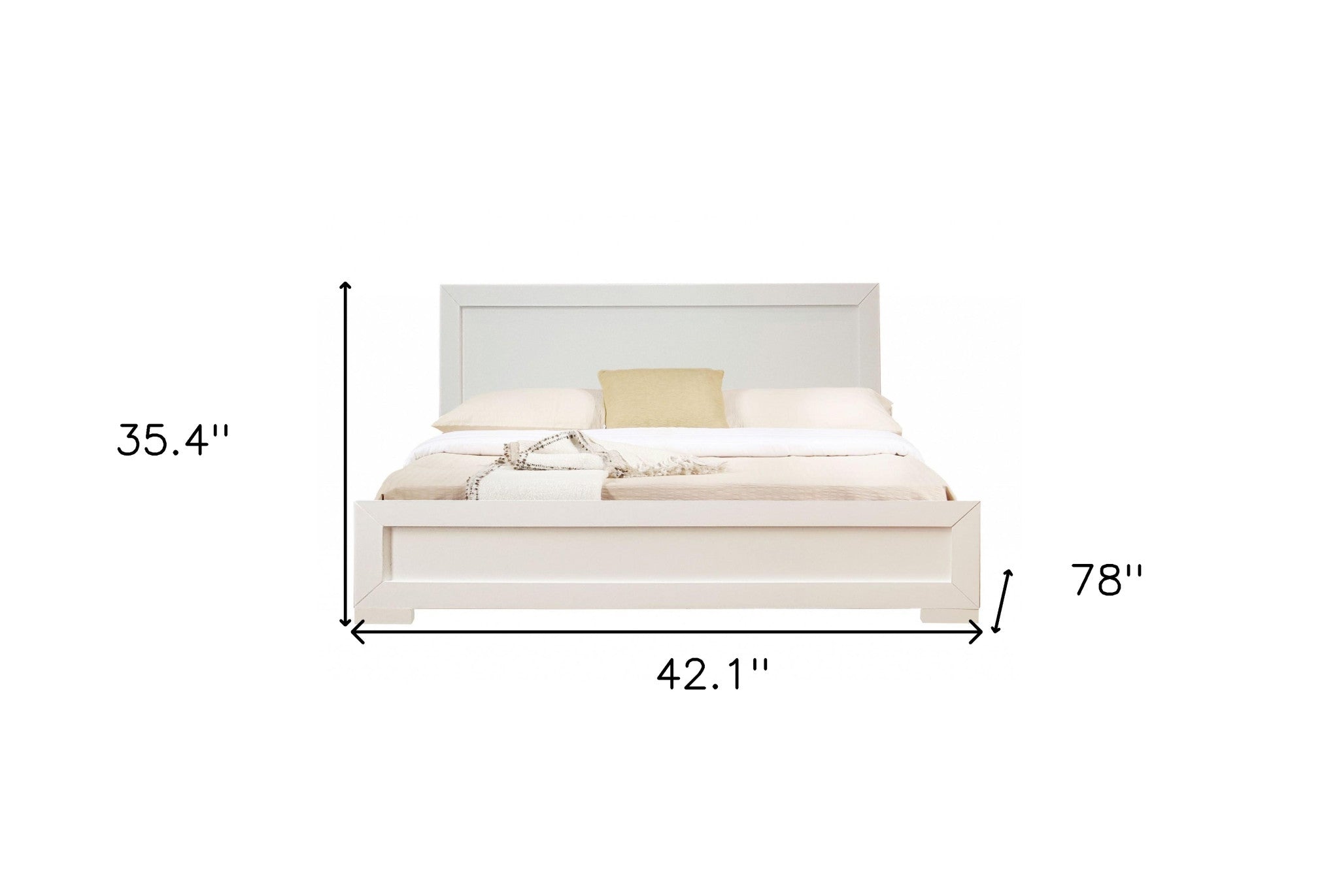 White Wood Twin Platform Bed