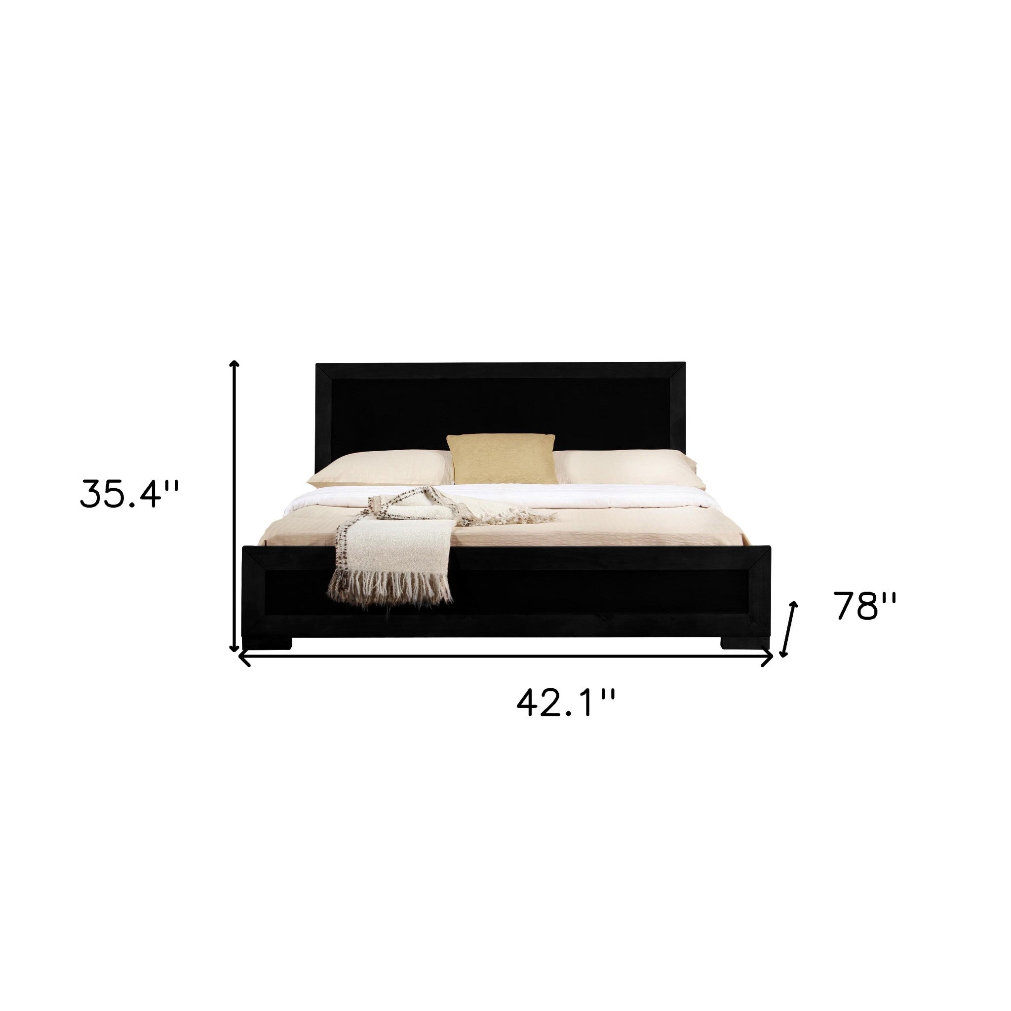 Black Wood Twin Platform Bed