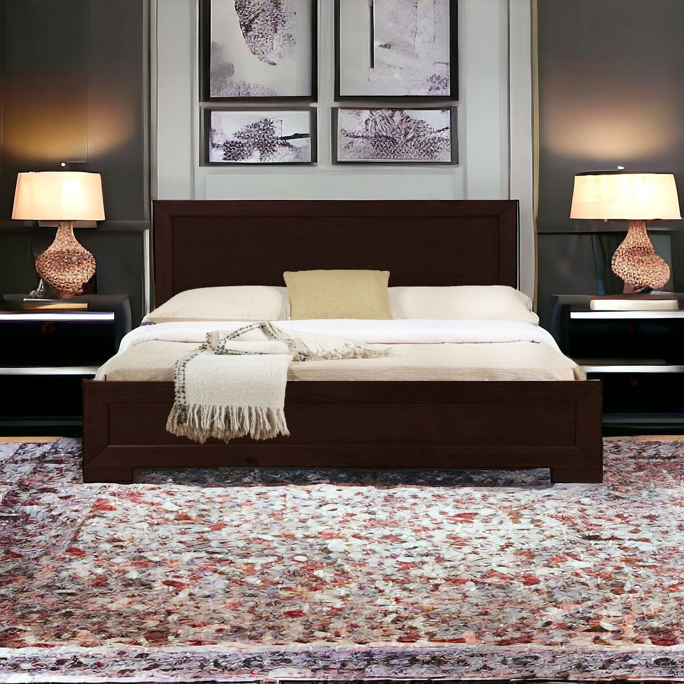 Espresso Wood Full Bed Frame