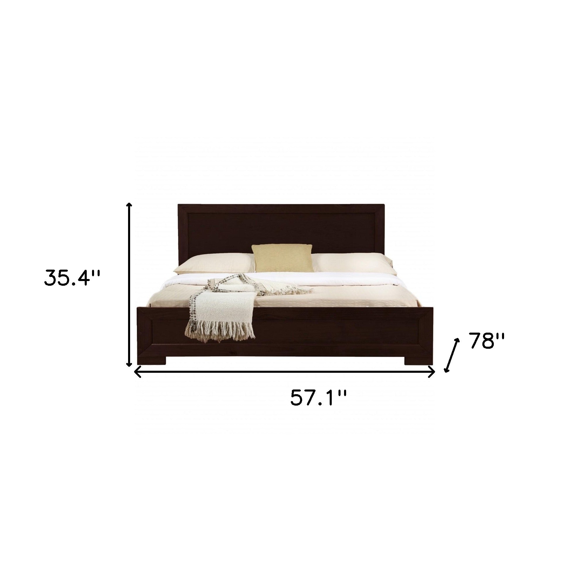 Espresso Wood Full Bed Frame