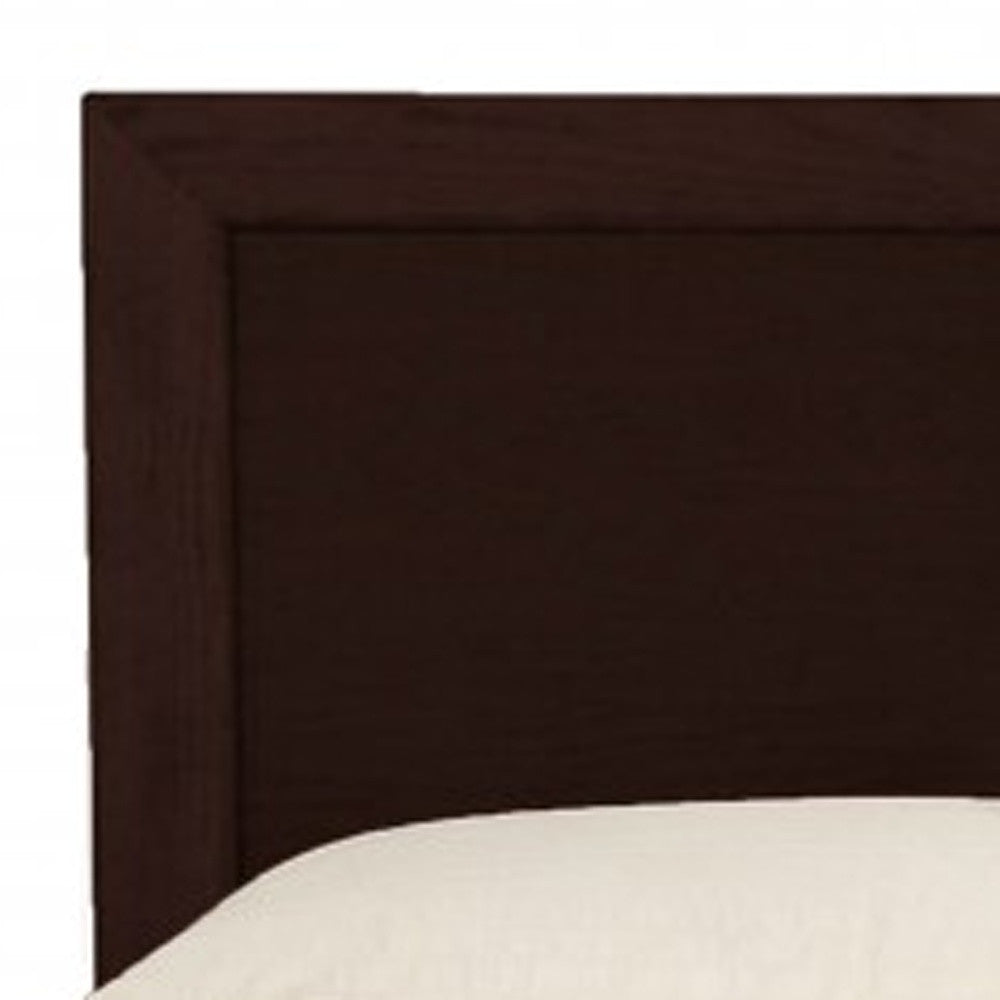Espresso Solid and Manufactured Wood Queen Bed Frame